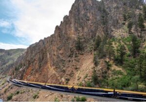 The Rocky Mountaineer tourist train.