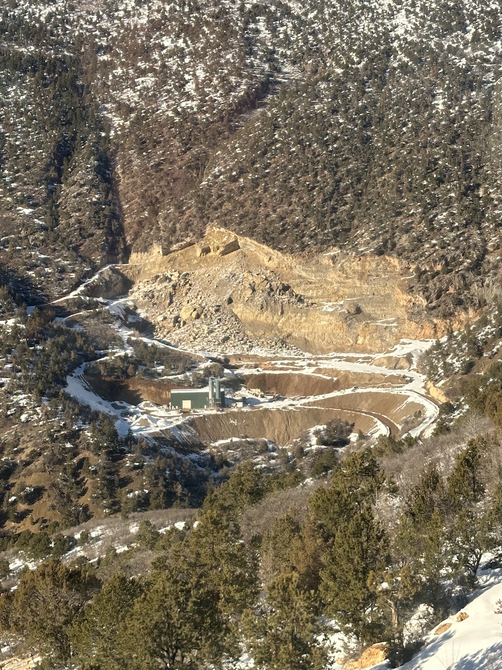 View of the limestone quarry from the Glenwood Caverns tramway.